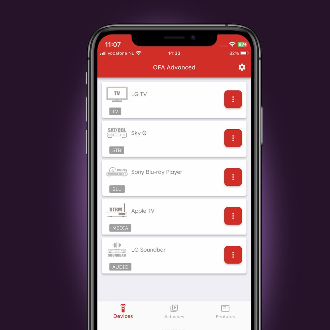 Devices screen
